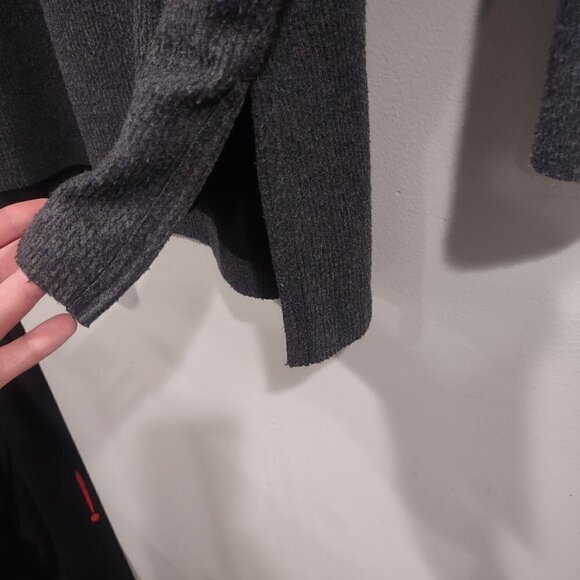 Anthropologie Drop Shoulder Gray Sweater Mock Neck Size XS - Picture 5 of 10